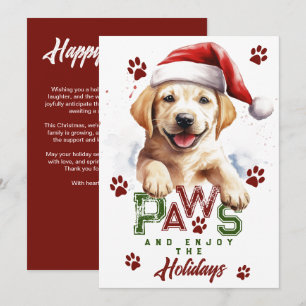 Paws Geniet van de Feestdagen Labrador Santa Hat X Feestdagenkaart