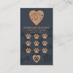 Paws Heart Stethescope Pet Veterinary Klantenkaartje