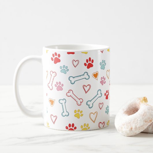 Paws & Hearts Patroon Koffiemok (Met donut)