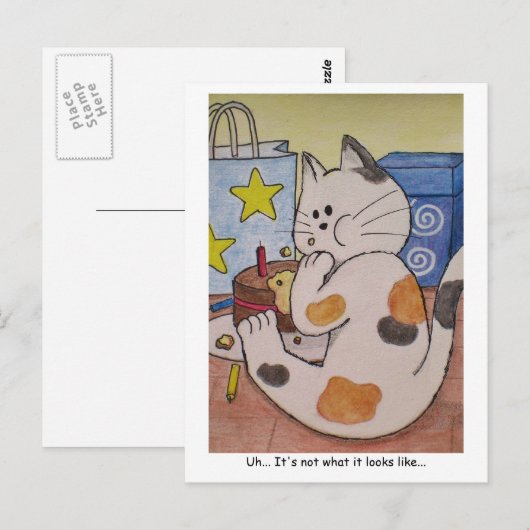 Paws Here Briefkaart "Oops" (Voorkant / Achterkant)