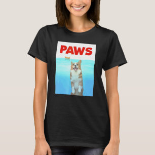 Paws Hond Parodie 80s Corgi Haai Hond T-shirt