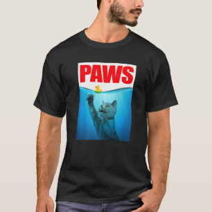 PAWS Kat En Gele Rubber Eend Schattige Kitten Kat T-shirt