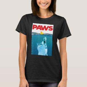 Paws kat en gele rubberen eend Blauwgroen blauw wa T-shirt