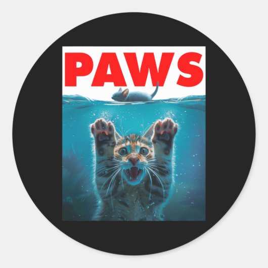 Paws kat en muis parodie humoristische kitten acht ronde sticker (Voorkant)