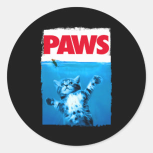 Paws kat en muis top kat parodie top ronde sticker