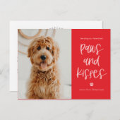 Paws Kisses Pets Valentijnsdag Briefkaart (Voorkant / Achterkant)