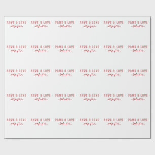 Paws & Love Schattigee Pet Lover Typography Dieren Cadeaupapier
