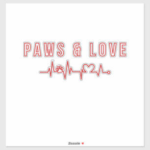 Paws & Love Schattigee Pet Lover Typography Dieren Sticker