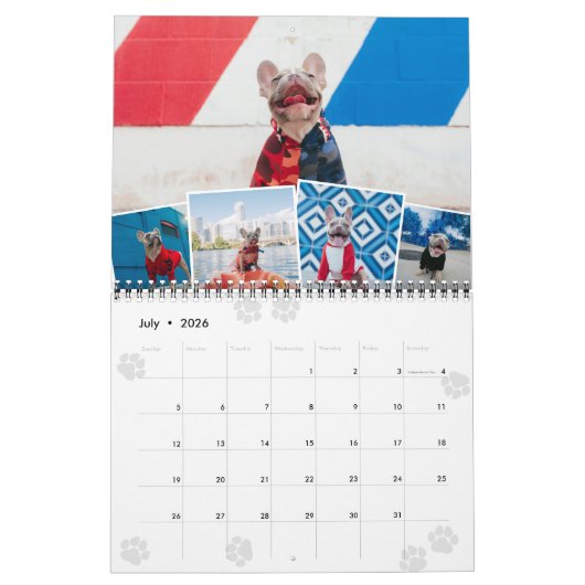 Paws Maandelijkse fotocollage Huisdier foto's Kalender (Jul 2026)