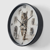 Paws of Time: Black & White Cats Wandklok (Hoek)