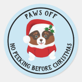 Paws off Geen gluren voor Kerst stickers