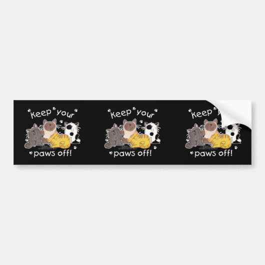 Paws Off! (Katten) Bumpersticker (Voorkant)
