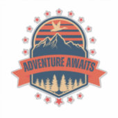 Paws on Trails - Avontuur wacht Sticker (Voorkant)