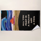 PAWS OP DE BEACH-badhanddoek Strandlaken (Voorkant)