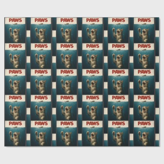 Paws Parodie Cat Chasing een Schattigee angstige m Cadeaupapier (Vlak)