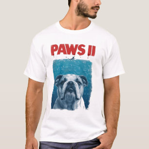 PAWS Parodie Haaienfilm Hond   Grappige Oceaan Hon T-shirt