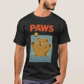 Paws Parody Black bear Chasing Cute Scared Mouse  T-shirt (Voorkant)
