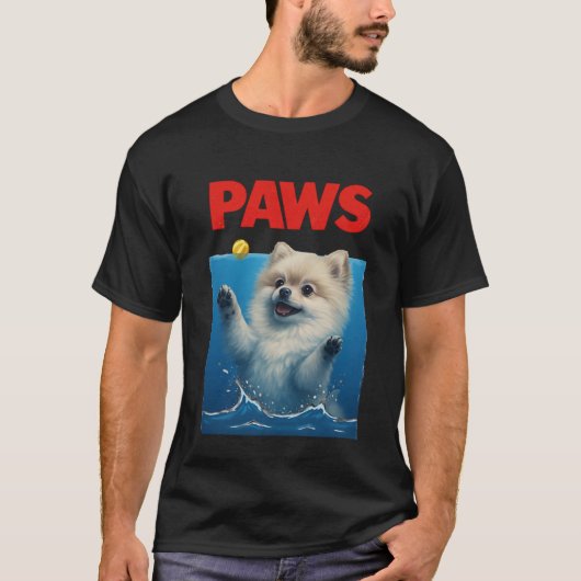 Paws Parody Black dog Chasing a Cute Scared Mouse  T-shirt (Voorkant)