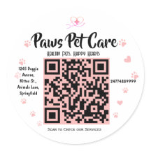 Paws Pet Care Pet Shop Logo Naam Barcode