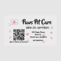 Paws Pet Care Pet Shop Nom du logo Code-barres