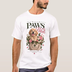 Paws & Petals – Botanische Gouden Retriever Bloeme T-shirt