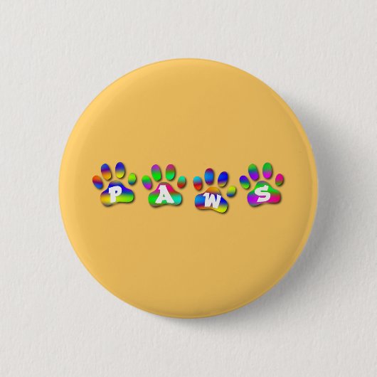 Paws Rainbow-kleurenafdrukken Ronde Button 5,7 Cm (Voorkant)