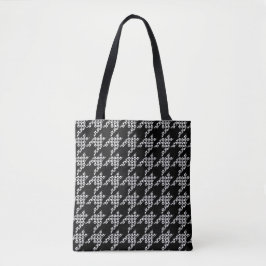 Paws-voor-Houndstooth-Canvas tas (zwart/wit)