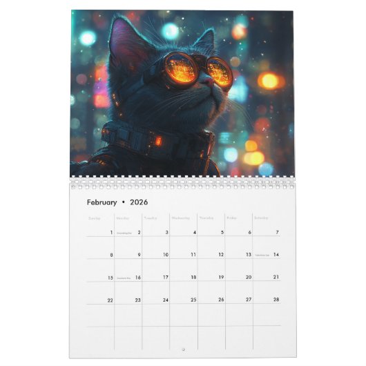 Paws & Whiskers 2026 Cat Calendar Kalender (Feb 2026)