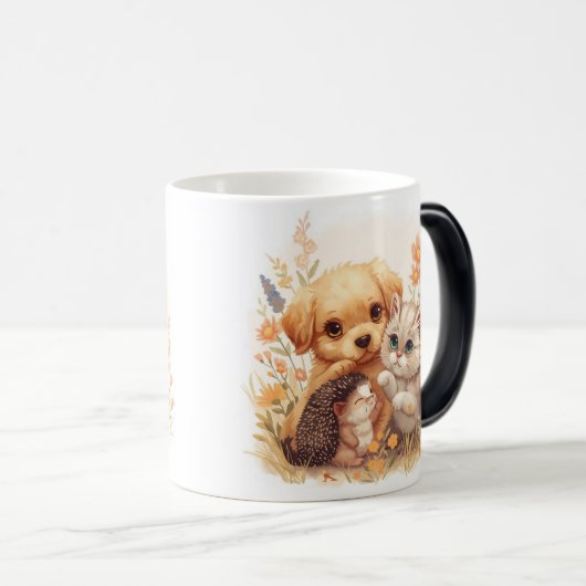 Paws & Whiskers Mok: Schattig Dierenvriend Ontwerp Magische Mok (Voorkant rechts)