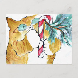 Paws Yank! Oranje tijger- en snoepriet Briefkaart
