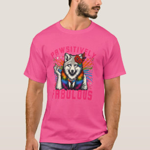 Pawsitief Fabulous Furry Fox Wolf Fursona Fandom T-shirt