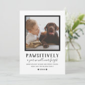 Pawsitief onvergetelijk jaar zwarte foto feestdagenkaart (Staand voorkant)