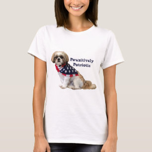 Pawsitief Patriotic Shih Tzu Lhasa Apso T-shirt