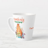 Pawsitief Vegan Cute Cat Funny Quote Latte Mok (Linkerhoek)