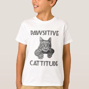 Pawsitive Cattitude Cat T-shirt