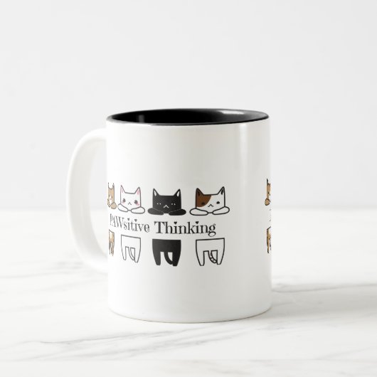 PAWsitive pensant - tasse de meme de chat (Devant gauche)