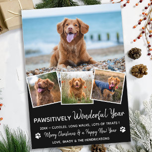 Pawsitive Pet Year in Review Black Pet Dog Photo Feestdagenkaart
