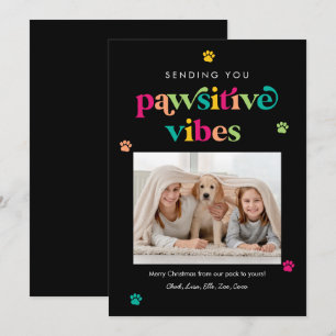 Pawsitive Vibes Bewerkbare Kleur Huisdier Vakantie Feestdagenkaart
