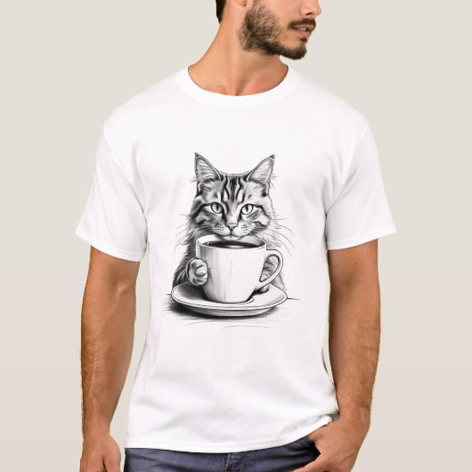 Pawsitive Vibes & Coffee T-shirt (Voorkant)