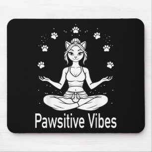 Pawsitive Vibes Grappige Kat Meditatie Yoga Positi Muismat