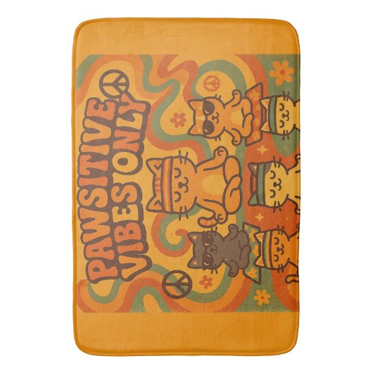 Pawsitive Vibes Only Badmat (Voorkant Verticaal)