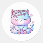 Pawsitive Vibes Only Mediteren Kat Sticker (Voorkant)