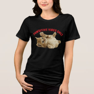 Pawsitive Vibes Only – Schattigee Oranje Tabby Cat Tri-Blend Shirt