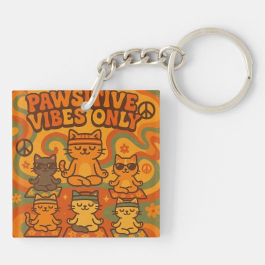 Pawsitive Vibes Only Sleutelhanger (Achterkant)