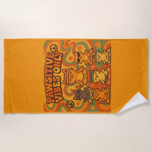 Pawsitive Vibes Only Strandlaken (Voorkant)