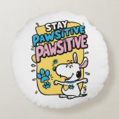 Pawsitive-vibes Rond Kussen (Achterkant)