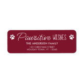 Pawsitive Wensen Christmas Pet Dog Retouradres Etiket (Voorkant)