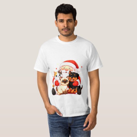 Pawsitively Huggable: Santa’s Snuggle Squad T-shirt (Voorkant volledig)