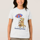 Pawsitively Prepared – Cute Dog with Umbrella Tri-Blend Shirt (Voorkant)