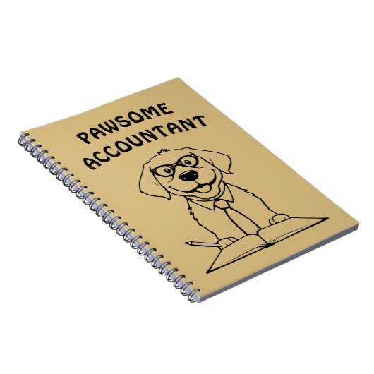 Pawsome Accountant Schattige Dog Writing Notitiebo Notitieboek (Rechterzijde)